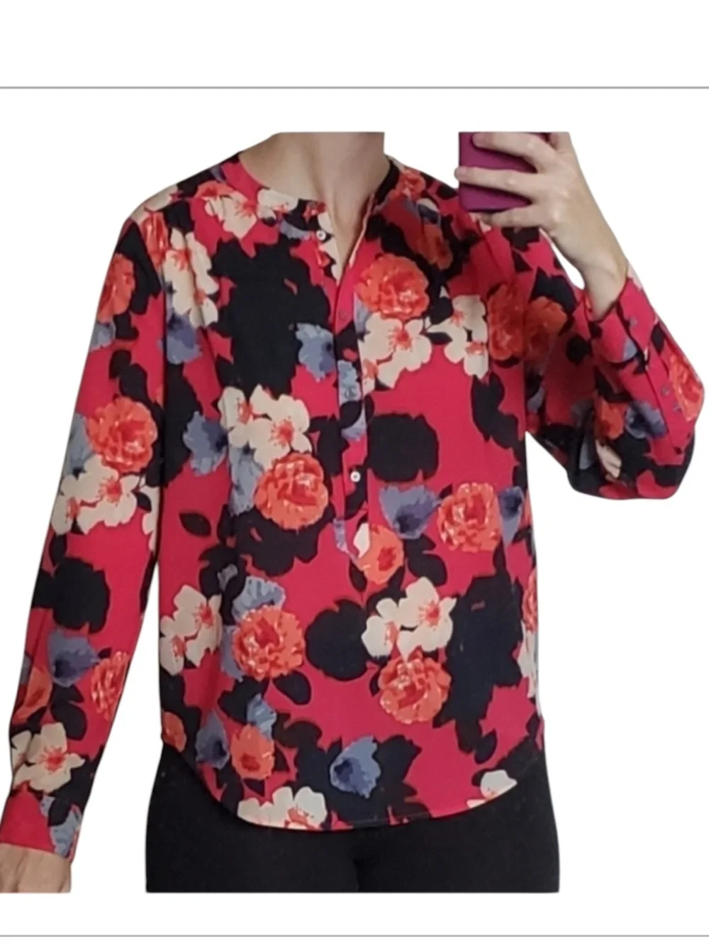 J.CREW  Pink Floral Print All Day Wear blouse  size M In excellent condition